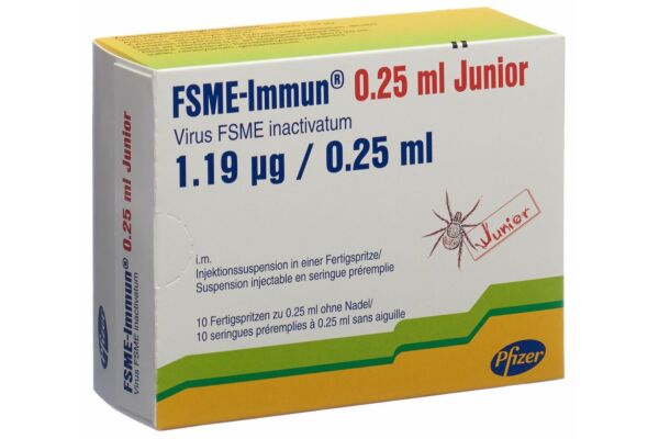 FSME-Immun Junior Inj Susp ohne Nadel 10 Fertspr 0.25 ml