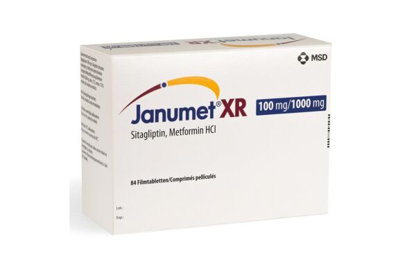 Janumet XR cpr pell ret 100/1000 mg 3 fl 28 pce