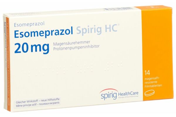 Esomeprazol Spirig HC Tabl 20 mg 14 Stk