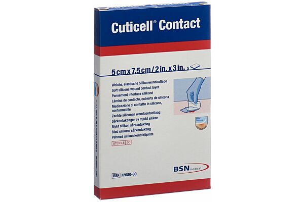 Cuticell Contact pansement silicone plaie 5x7.5cm 5 pce