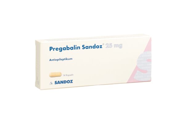 Prégabaline Sandoz caps 25 mg 14 pce