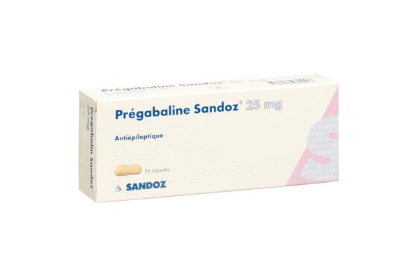 Prégabaline Sandoz caps 25 mg 56 pce
