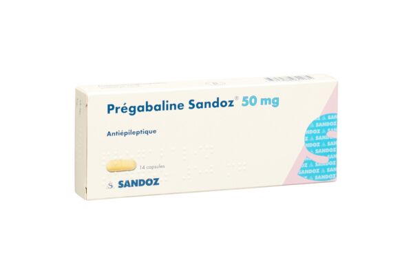 Prégabaline Sandoz caps 50 mg 14 pce