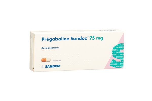 Prégabaline Sandoz caps 75 mg 14 pce