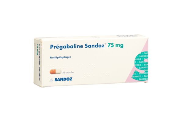 Prégabaline Sandoz caps 75 mg 56 pce