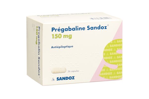 Prégabaline Sandoz caps 150 mg 56 pce