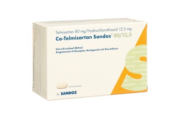 Co-Telmisartan Sandoz cpr pell 80/12.5 98 pce
