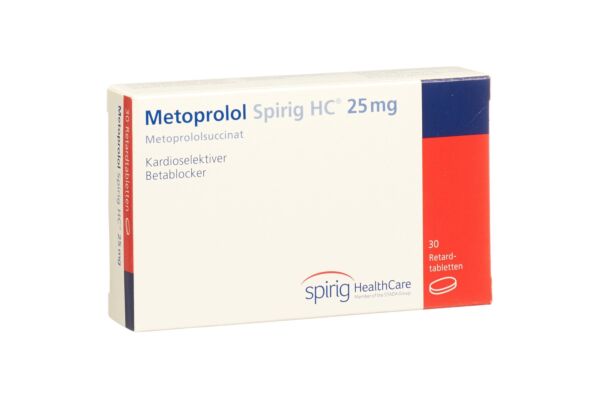 Métoprolol Spirig HC cpr pell ret 25 mg 30 pce