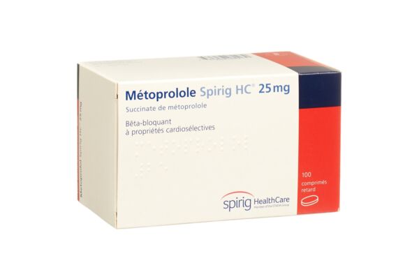 Métoprolol Spirig HC cpr pell ret 25 mg 100 pce