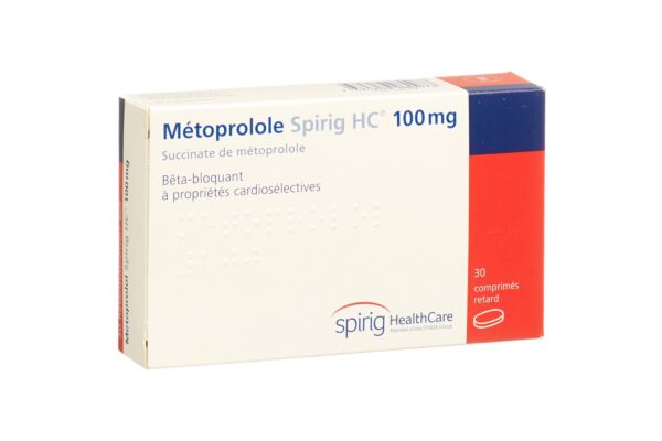 Métoprolol Spirig HC cpr pell ret 100 mg 30 pce