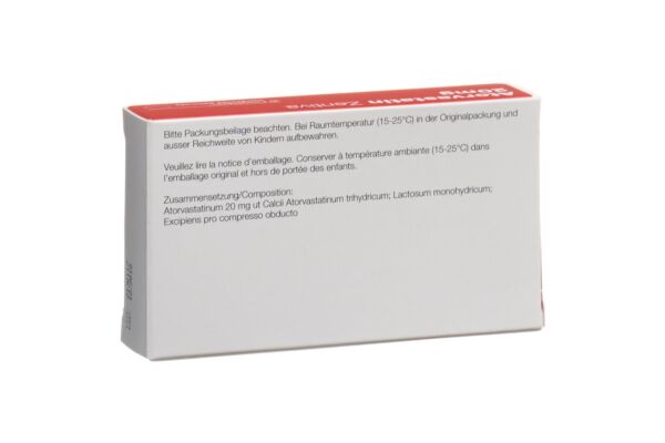 Atorvastatin Zentiva Filmtabl 20 mg 30 Stk