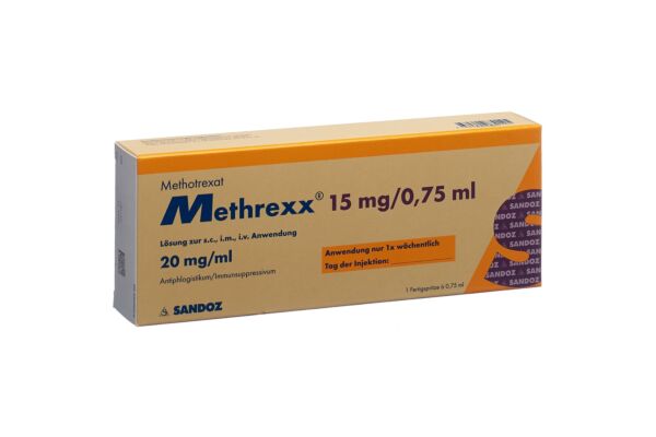 Methrexx Inj Lös 15 mg/0.75ml Fertspr 0.75 ml