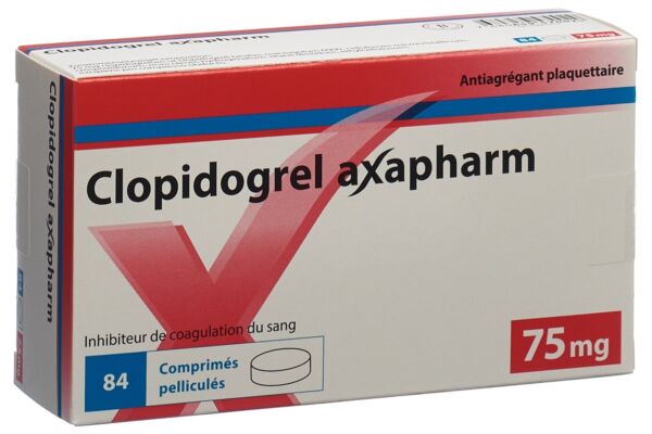 Clopidogrel axapharm cpr pell 75 mg 84 pce