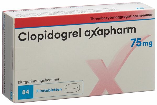 Clopidogrel axapharm cpr pell 75 mg 84 pce