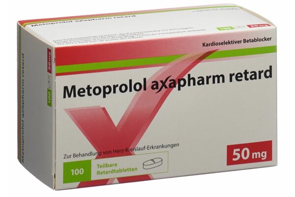 Métoprolol Axapharm cpr ret 50 mg 100 pce