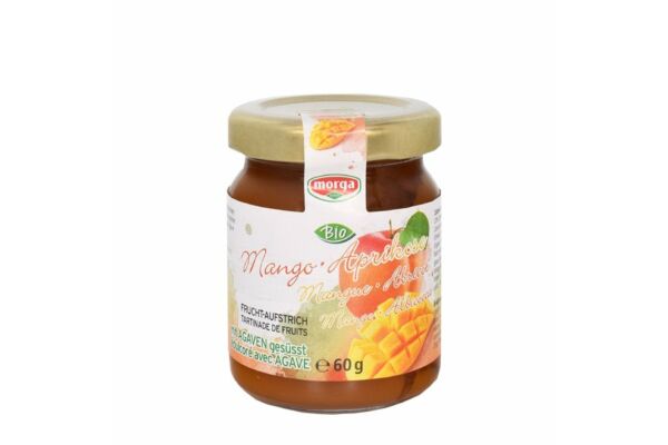 Morga Fruchtaufstrich Mango-Aprikose Agave Bio Glas 60 g