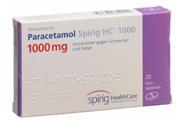 Paracétamol Spirig HC cpr pell 1000 mg 20 pce