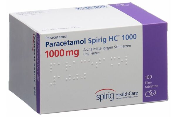 Paracétamol Spirig HC cpr pell 1000 mg 100 pce