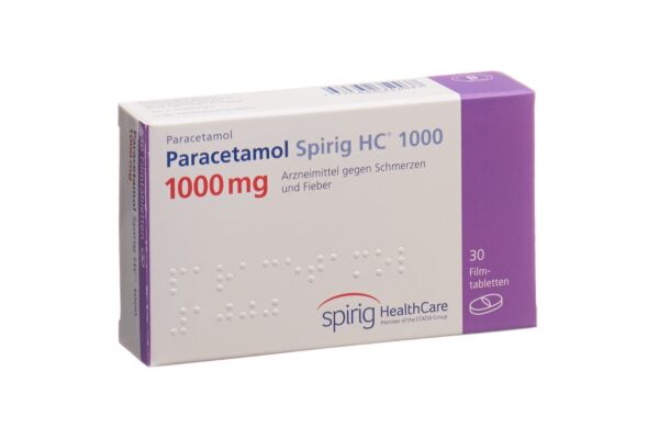 Paracétamol Spirig HC cpr pell 1000 mg 30 pce