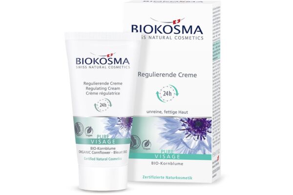 BIOKOSMA PURE Visage Crème régulatrice 24h 50 ml