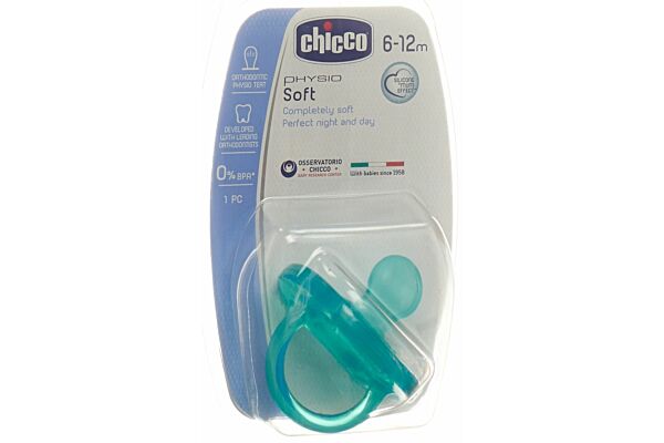 Chicco sucette physiologique GOMMOTTO BLUE silicone medium 6-16m DE/FR
