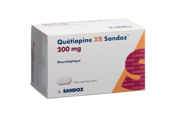 Quétiapine XR Sandoz cpr ret 200 mg 100 pce