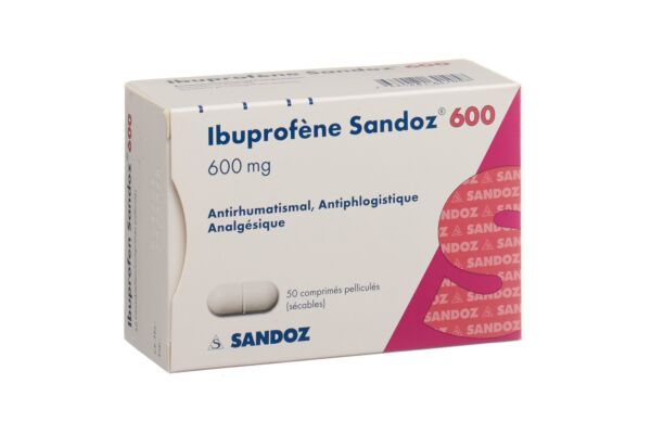 Ibuprofène Sandoz cpr pell 600 mg 50 pce