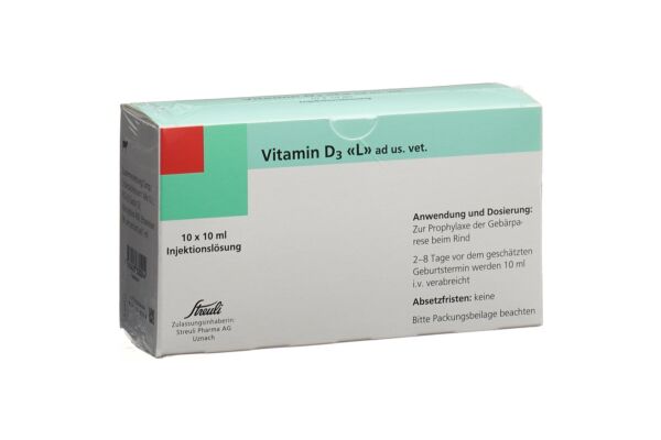 Vitamine D3 L sol inj 1 mio UI ad us. vet. 10 x 10 ml