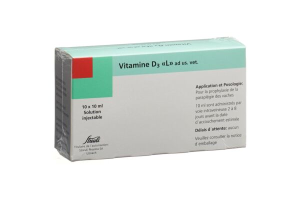 Vitamine D3 L sol inj 1 mio UI ad us. vet. 10 x 10 ml
