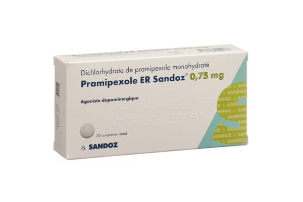 Pramipexole ER Sandoz cpr ret 0.75 mg 30 pce