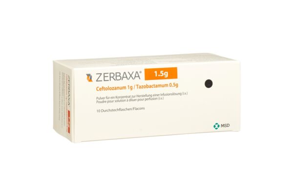 Zerbaxa subst sèche 1.5 g flac 10 pce
