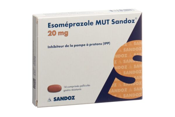 Esoméprazole MUT Sandoz cpr pell 20 mg 14 pce