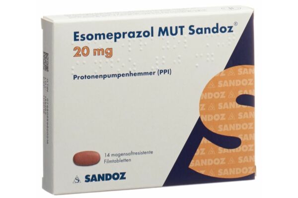 Esomeprazol MUT Sandoz Filmtabl 20 mg 14 Stk