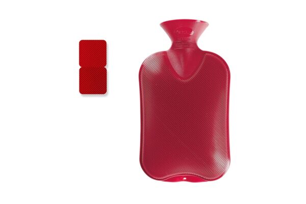 Fashy Wärmflasche 2l Doppellamelle cranberry Thermoplastik