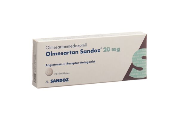 Olmésartan Sandoz cpr pell 20 mg 28 pce