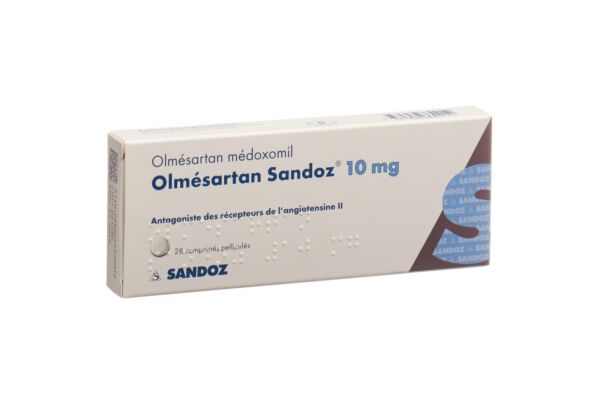 Olmésartan Sandoz cpr pell 10 mg 28 pce