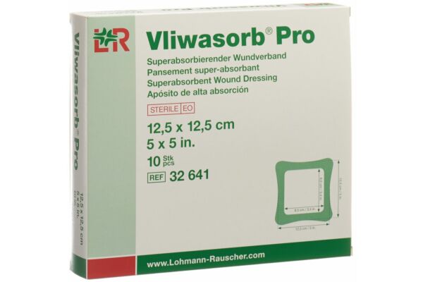 Vliwasorb Pro Superabsorbierender Wundverband 12.5x12.5cm 10 Stk