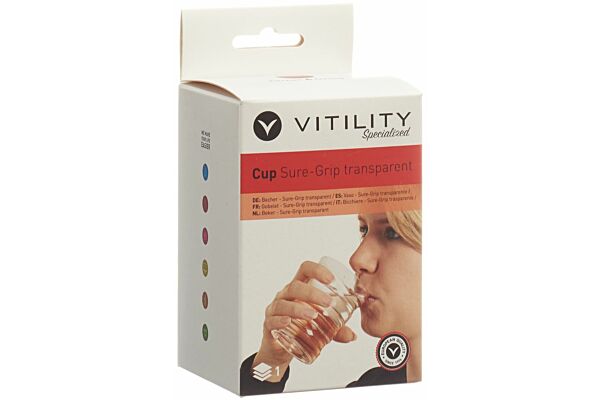 Vitility Becher Sure-Grip 200ml transparent