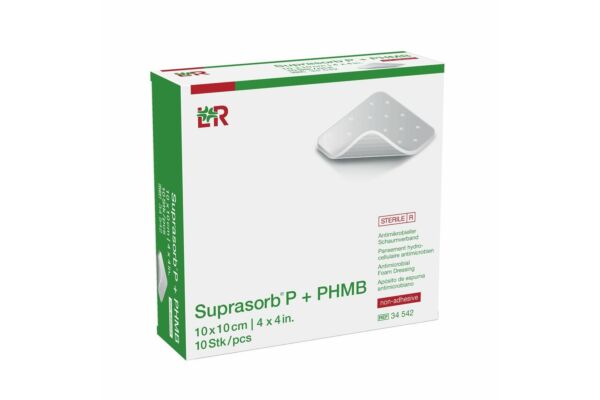 Suprasorb P + PHMB antimikrobieller Schaumverband 10x10cm 10 Stk