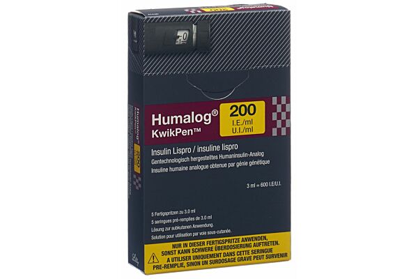Humalog KwikPen Insulin Inj Lös 200 IE/ml 5 Fertpen 3 ml