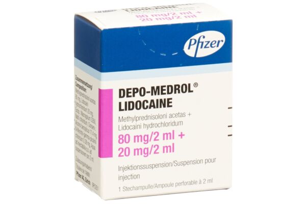 Depo-Medrol Lidocaïne susp inj 80 mg/2ml flac 2 ml