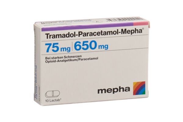 Tramadol-Paracetamol-Mepha Lactab 75/650 mg 10 Stk