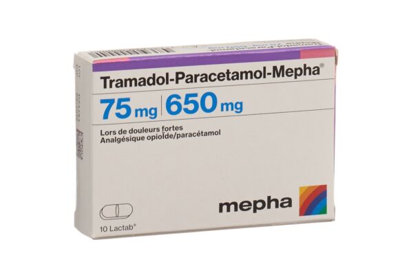 Tramadol-Paracetamol-Mepha Lactab 75/650 mg 10 Stk