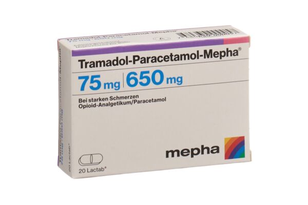 Tramadol-Paracetamol-Mepha Lactab 75/650 mg 20 Stk