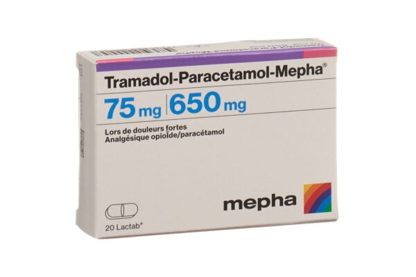 Tramadol-Paracetamol-Mepha Lactab 75/650 mg 20 pce