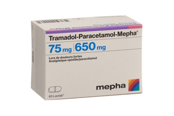 Tramadol-Paracetamol-Mepha Lactab 75/650 mg 60 pce