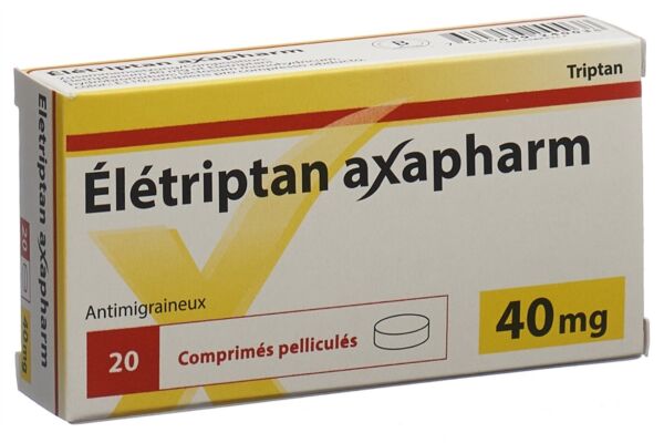 Élétriptan Axapharm cpr pell 40 mg 20 pce