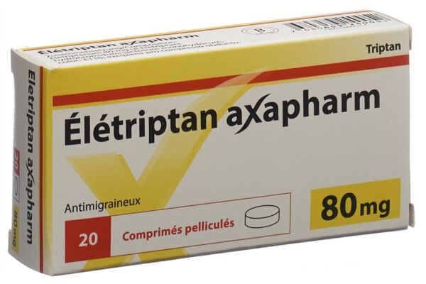 Élétriptan Axapharm cpr pell 80 mg 20 pce