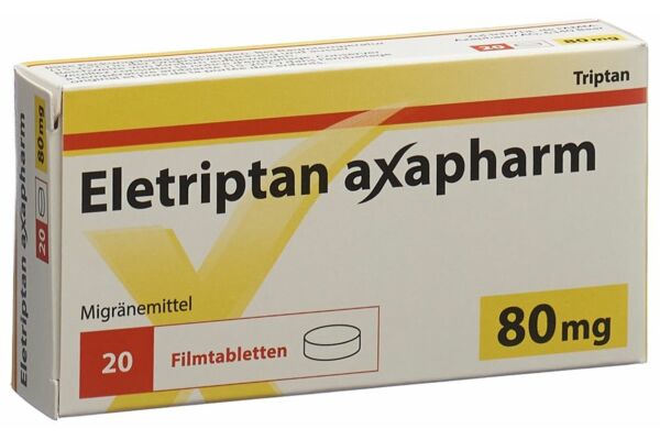 Eletriptan Axapharm Filmtabl 80 mg 20 Stk