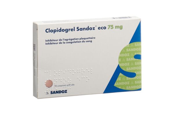Clopidogrel Sandoz eco cpr pell 75 mg 28 pce